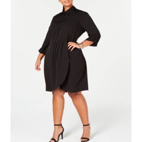 Love Squared Dresses & Skirts - Love Squared Plus Size Cascade Wrap Shirtdress